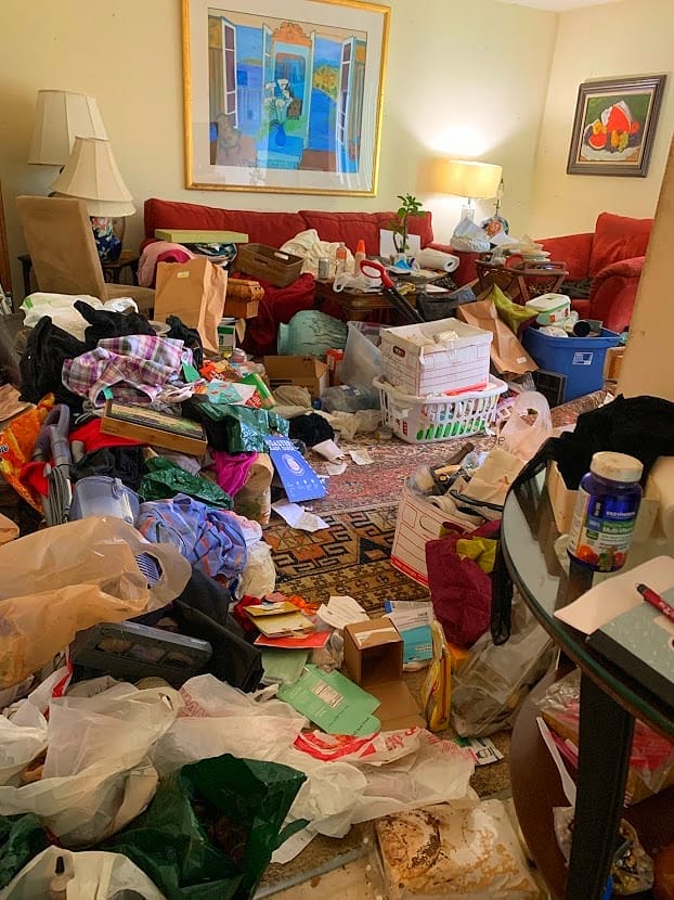 hoarded home before cleanup