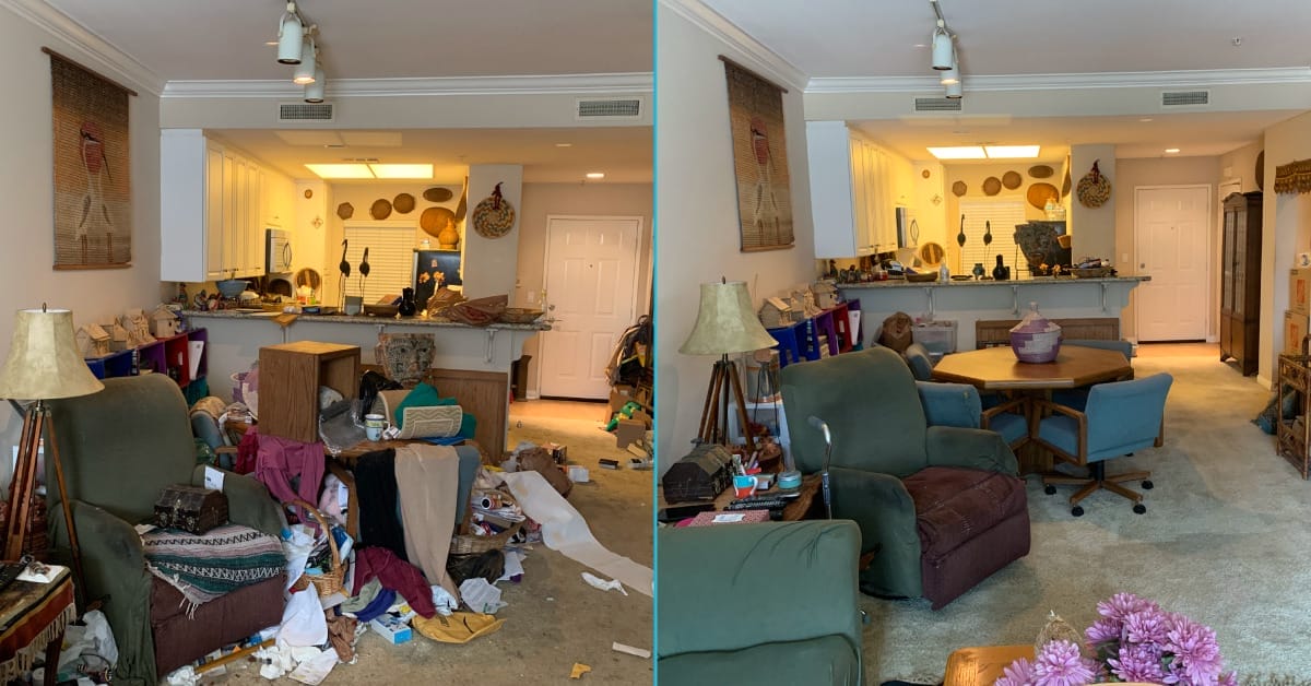 hoarded apartment before and after