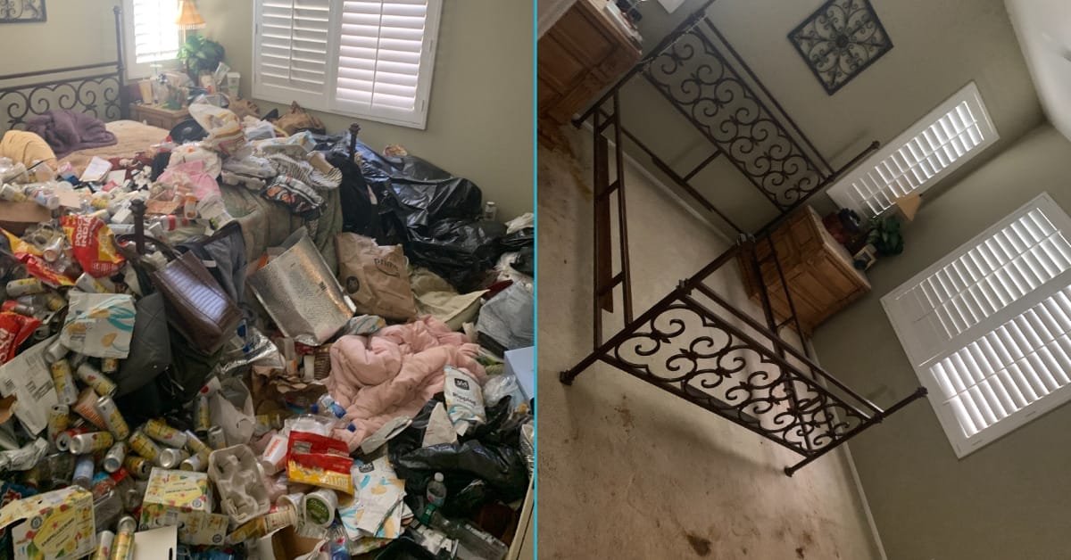 example of hoarded home before and after