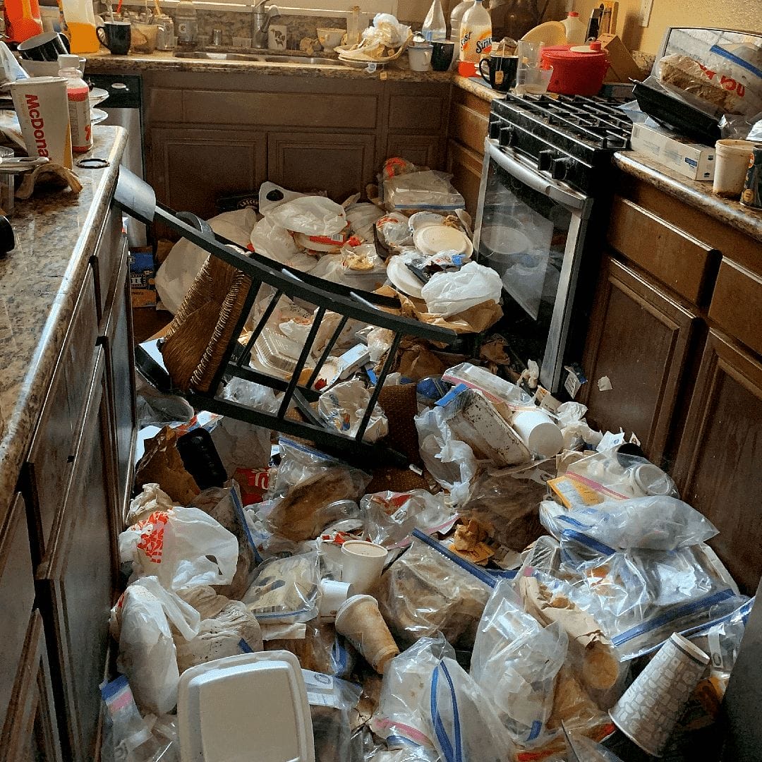 extremely hoarded kitchen