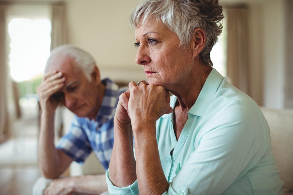 upset senior couple example