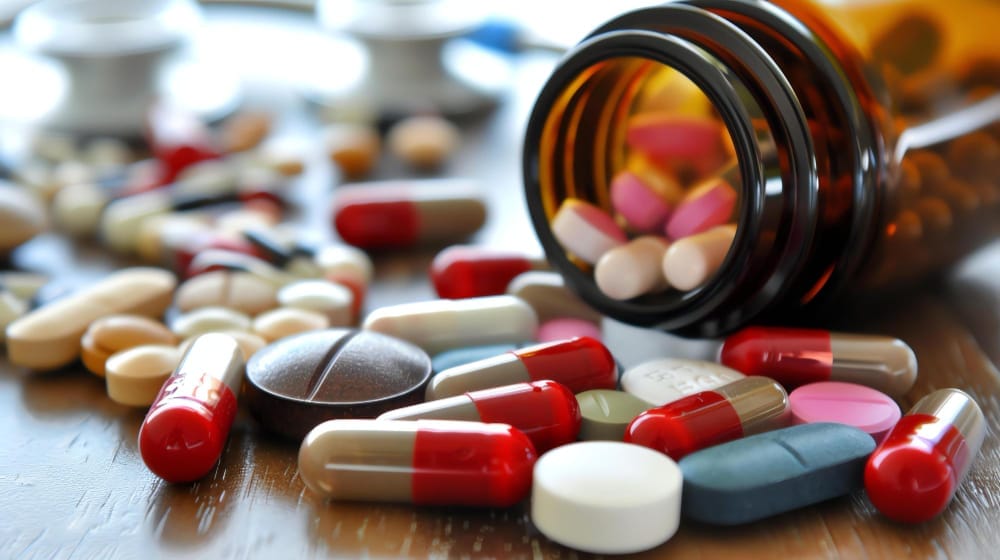 close up of various pills overdose danger