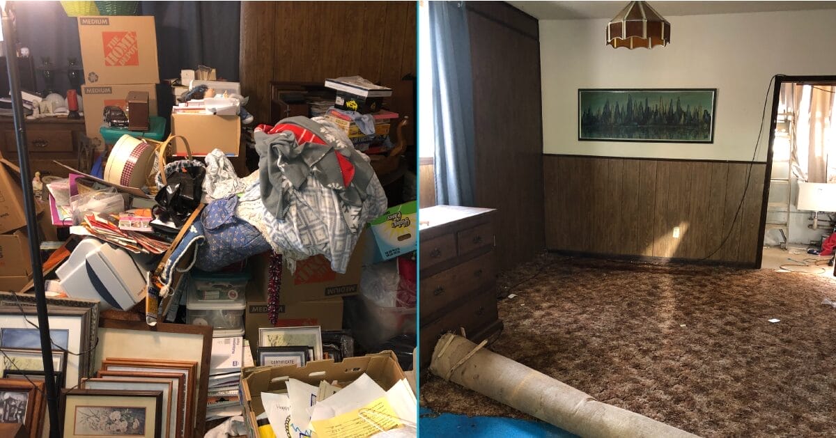 hoarding and clutter removal before and after